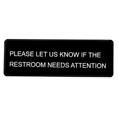 ALPINE INDUSTRIES Please Let Us Know If The Restroom Needs Attention Sign, 3x9, PK15 ALPSGN-31-15pk